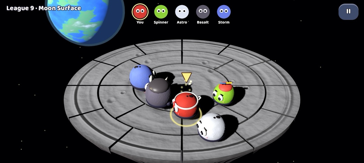 Low-gravity sumo on the Moon