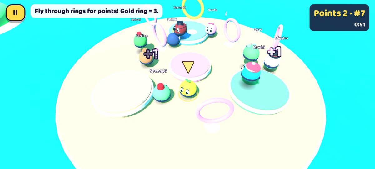 Flying through rings in Ring Hunter