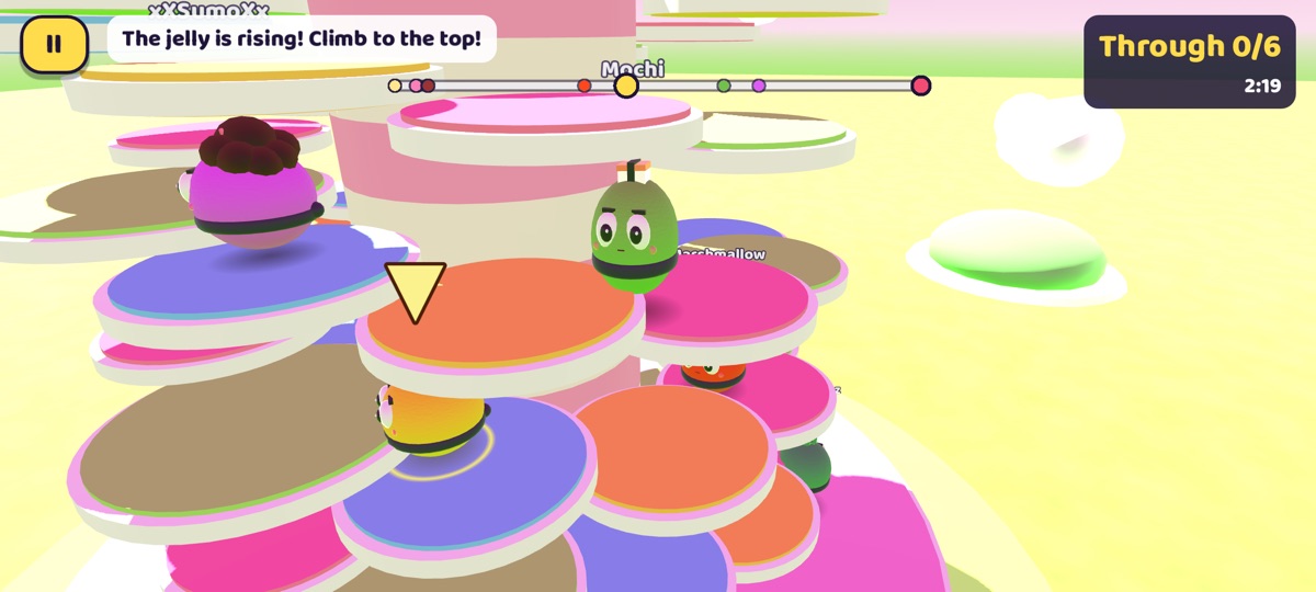Climbing the tower in Rising Jelly