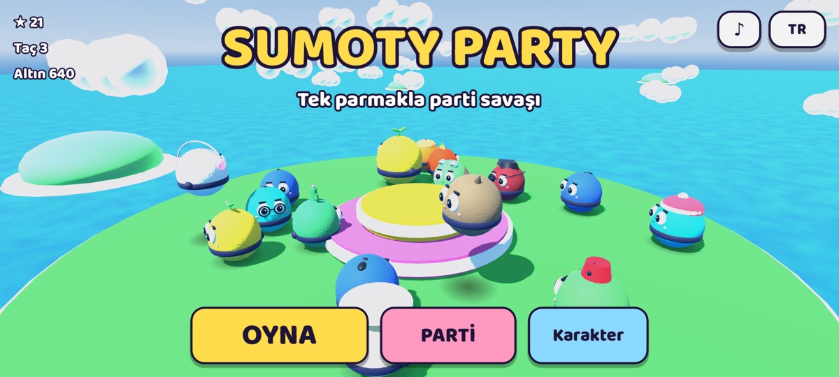 Karakterlerle Sumoty Party ana ekranı